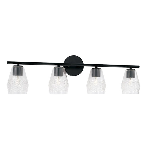 Capital Lighting Dena 4 Light Vanity, Diamond Embossed