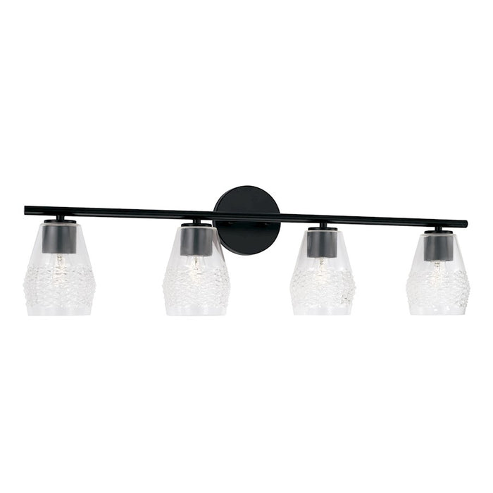 Capital Lighting Dena 4 Light Vanity, Diamond Embossed