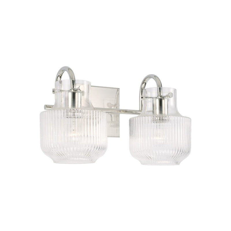 Capital Lighting Nyla 2 Light Vanity, Clear Fluted