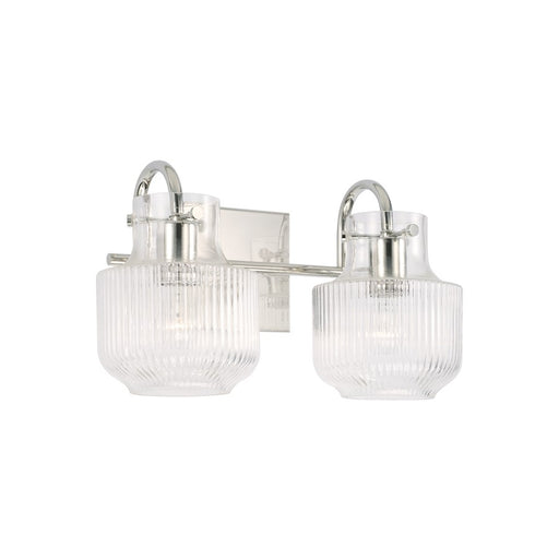 Capital Lighting Nyla 2 Light Vanity, Clear Fluted