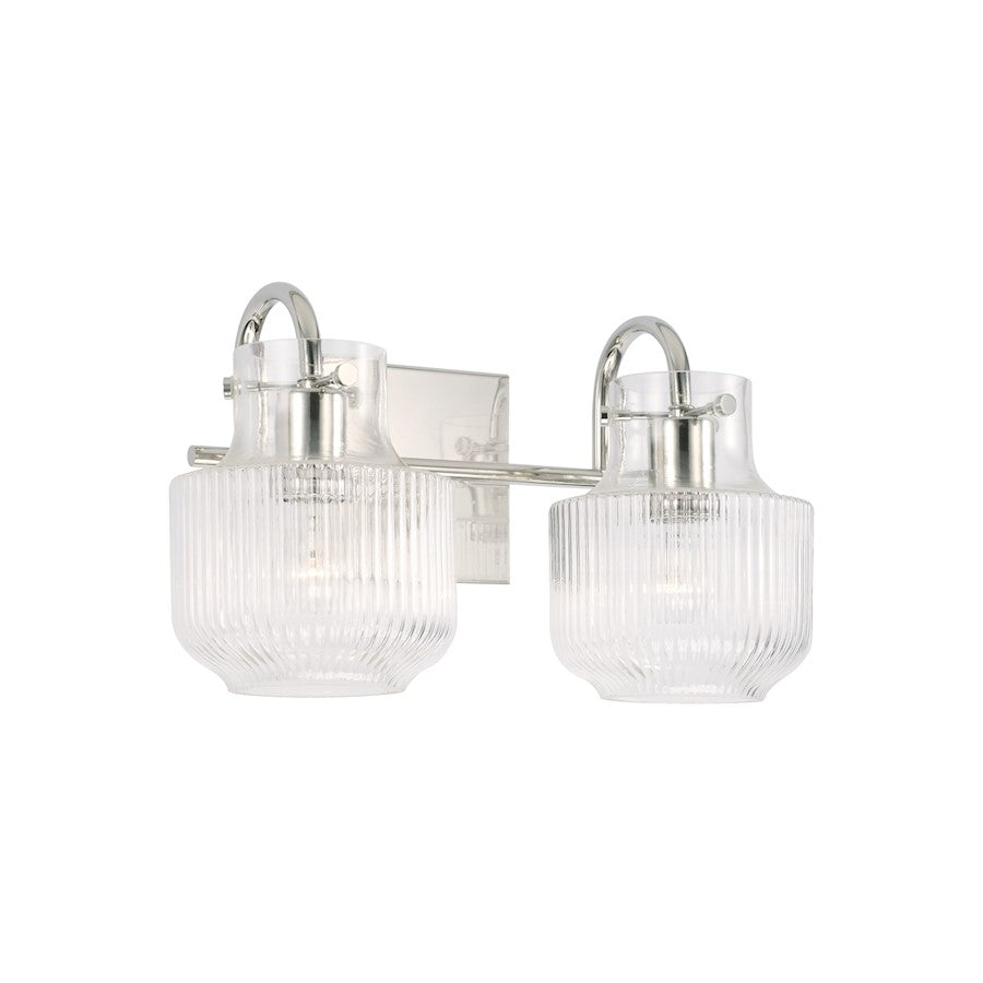 Capital Lighting Nyla 2 Light Vanity, Clear Fluted