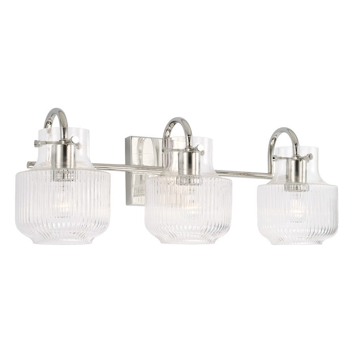 Capital Lighting Nyla 3 Light Vanity, Clear Fluted