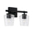 Capital Lighting Ogden 2 Light Vanity, Black Iron/Clear Seeded