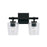 Capital Lighting Ogden 2 Light Vanity, Black Iron/Clear Seeded