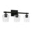 Capital Lighting Ogden 3 Light Vanity, Black Iron/Clear Seeded