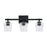 Capital Lighting Ogden 3 Light Vanity, Black Iron/Clear Seeded
