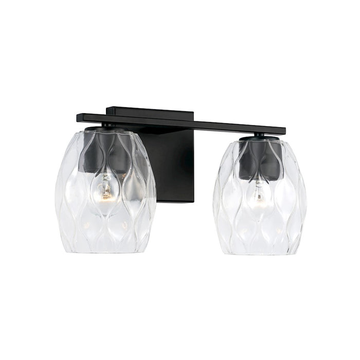 Capital Lighting Lucas 2 Light Vanity, Wavy Embossed