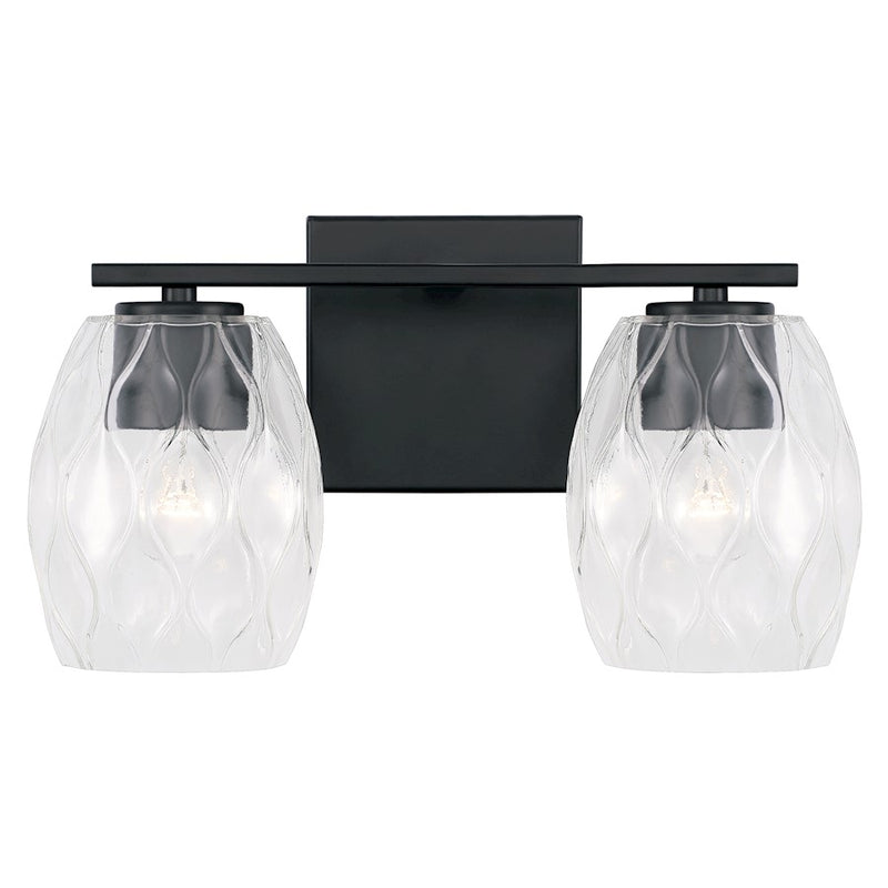 Capital Lighting Lucas 2 Light Vanity, Wavy Embossed