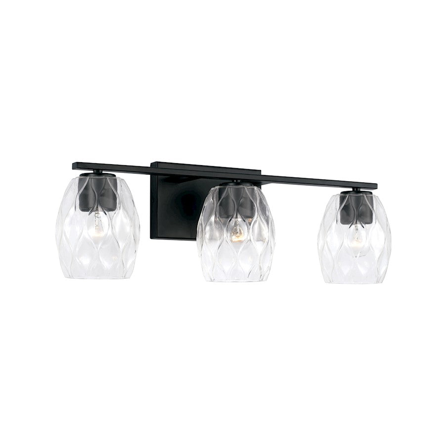 Capital Lighting Lucas 3 Light Vanity, Wavy Embossed