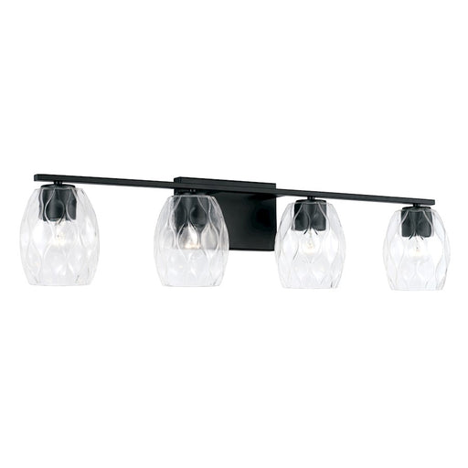 Capital Lighting Lucas 4 Light Vanity, Wavy Embossed