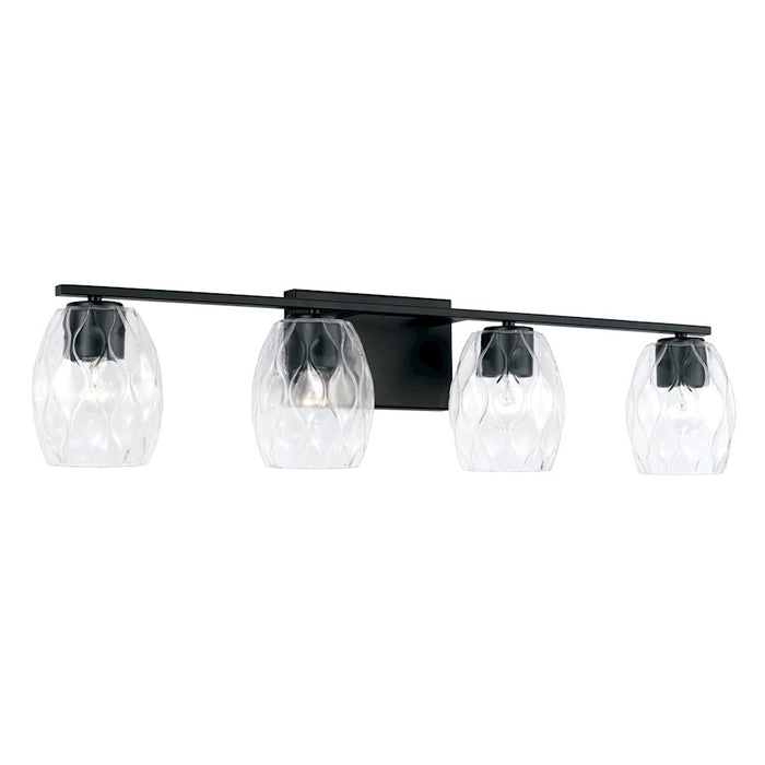 Capital Lighting Lucas 4 Light Vanity, Wavy Embossed