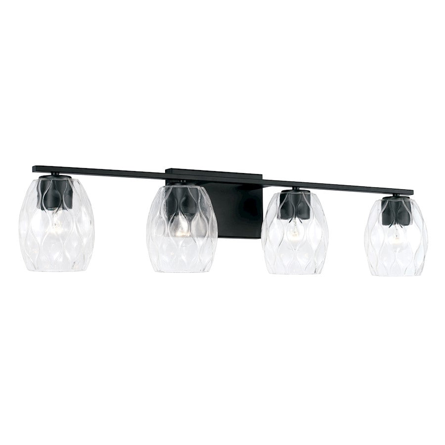 Capital Lighting Lucas 4 Light Vanity, Wavy Embossed