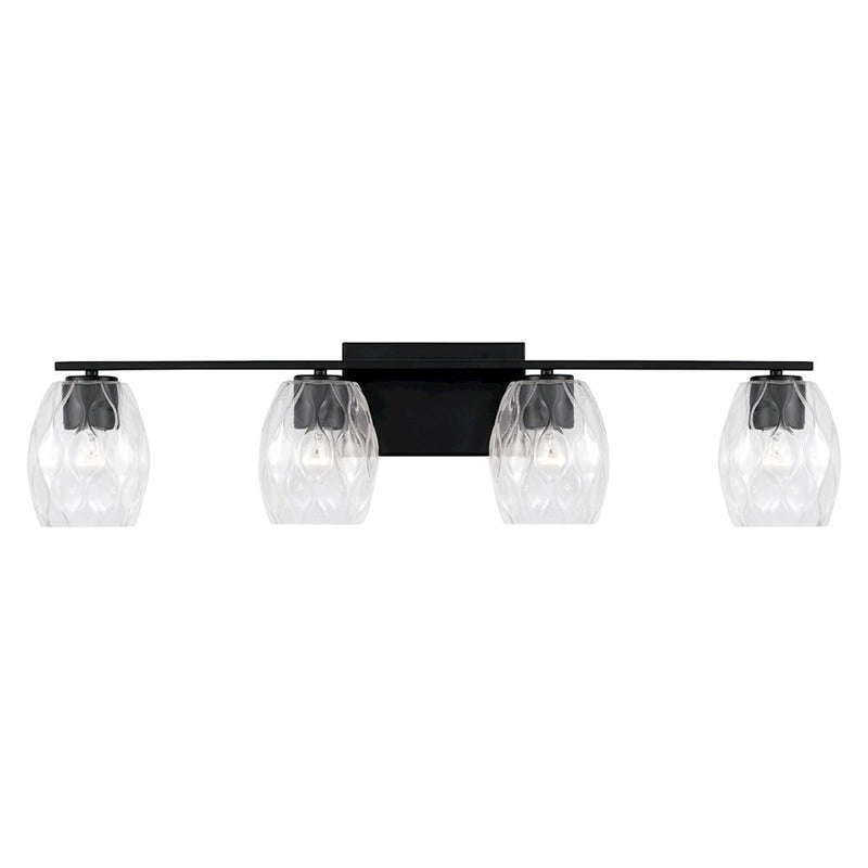 Capital Lighting Lucas 4 Light Vanity, Wavy Embossed