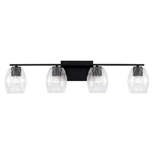 Capital Lighting Lucas 4 Light Vanity, Wavy Embossed