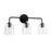 Capital Lighting Amara 3 Light Vanity, Black/Brass/Clear Seeded