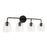 Capital Lighting Amara 4 Light Vanity, Black/Brass/Clear Seeded