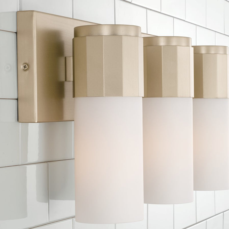 Capital Lighting Sutton 3 Light Vanity, Soft Gold/Soft White