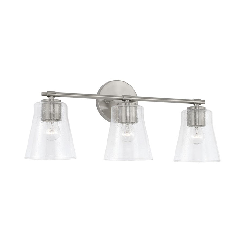Capital Lighting Baker 3 Light Vanity, Clear Seeded