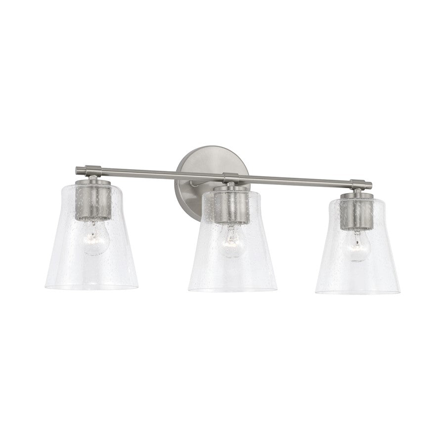 Capital Lighting Baker 3 Light Vanity, Clear Seeded