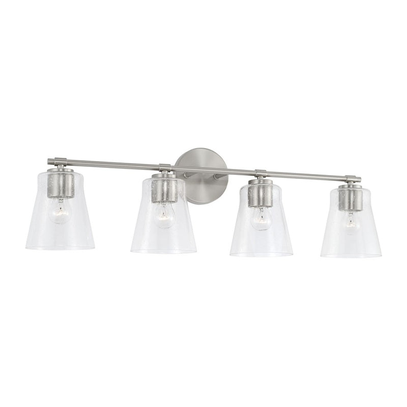 Capital Lighting Baker 4 Light Vanity, Clear Seeded