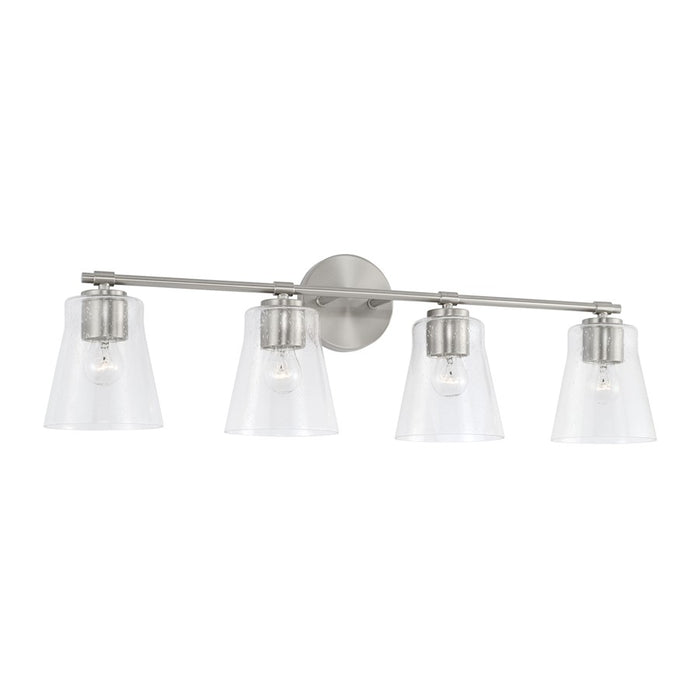 Capital Lighting Baker 4 Light Vanity, Clear Seeded