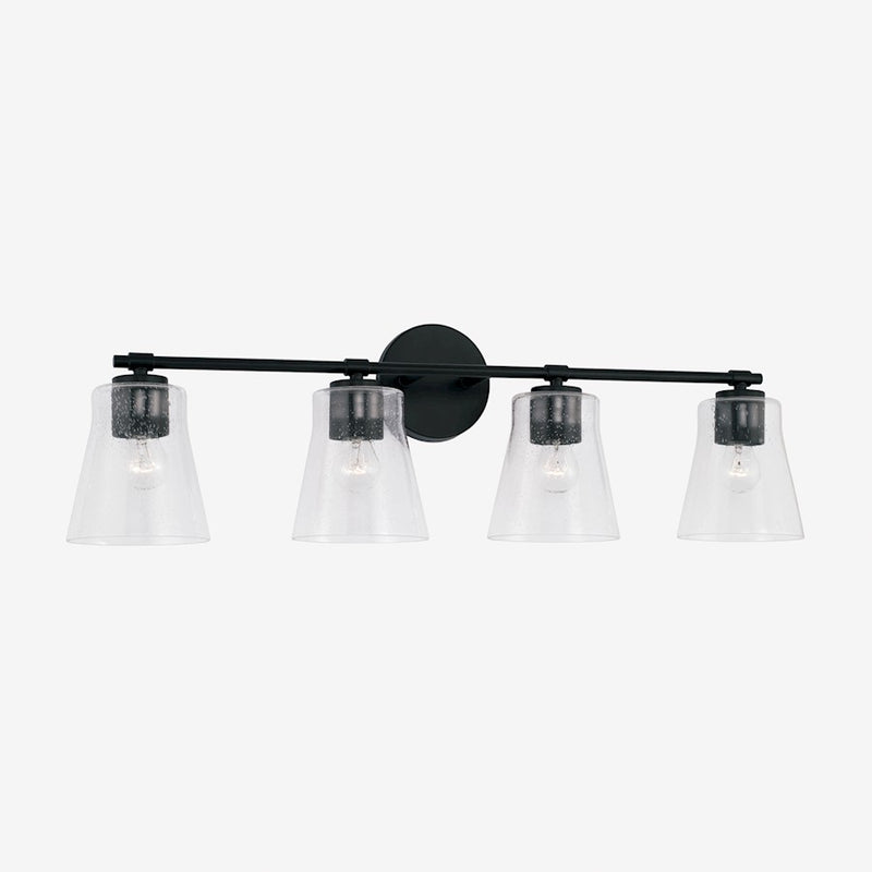 Capital Lighting Baker 4 Light Vanity, Clear Seeded