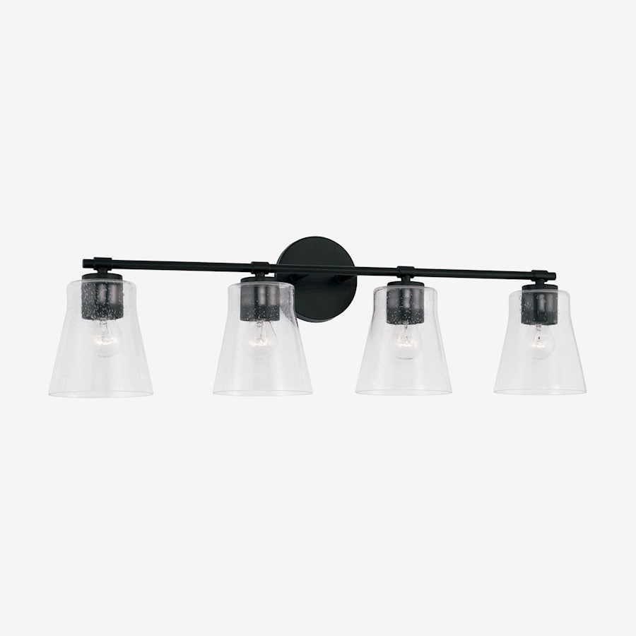 Capital Lighting Baker 4 Light Vanity, Clear Seeded