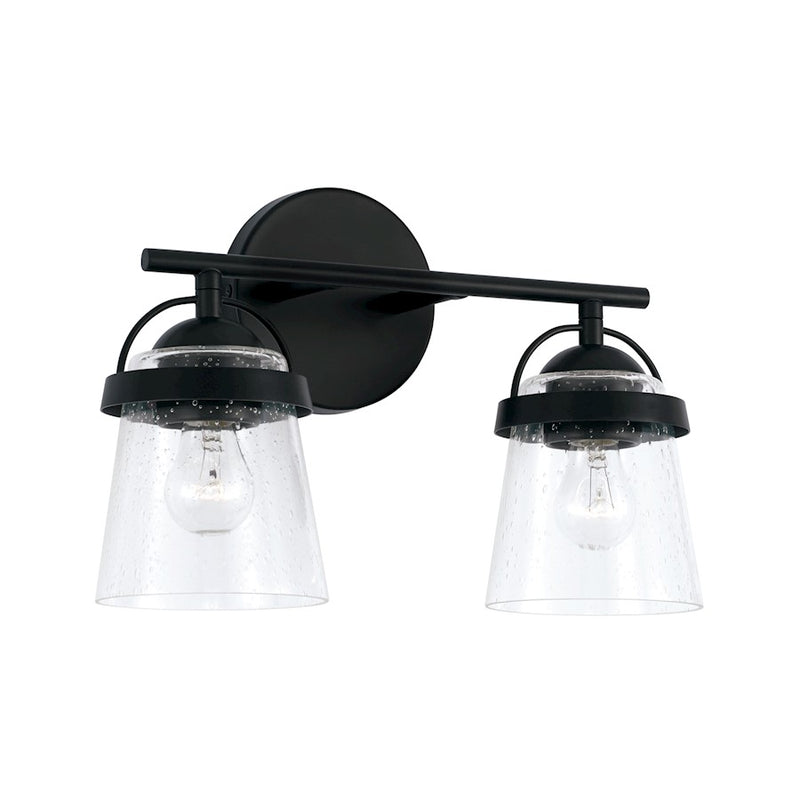 Capital Lighting Madison 2 Light Vanity, Clear Seeded