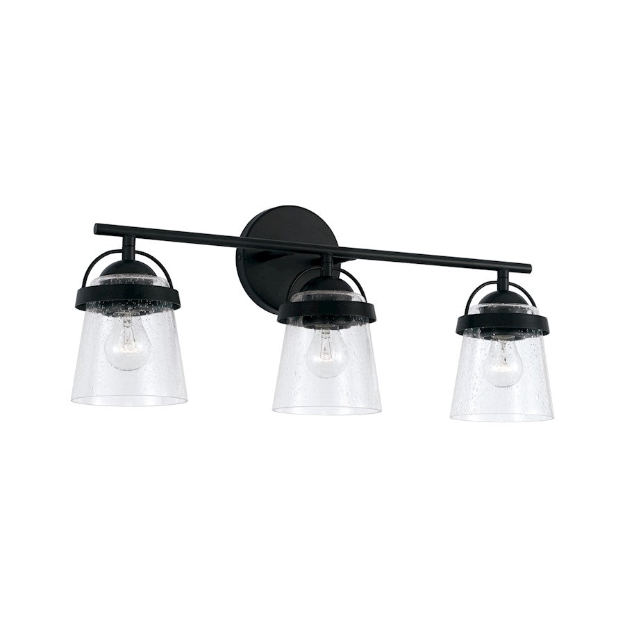 Capital Lighting Madison 3 Light Vanity, Clear Seeded