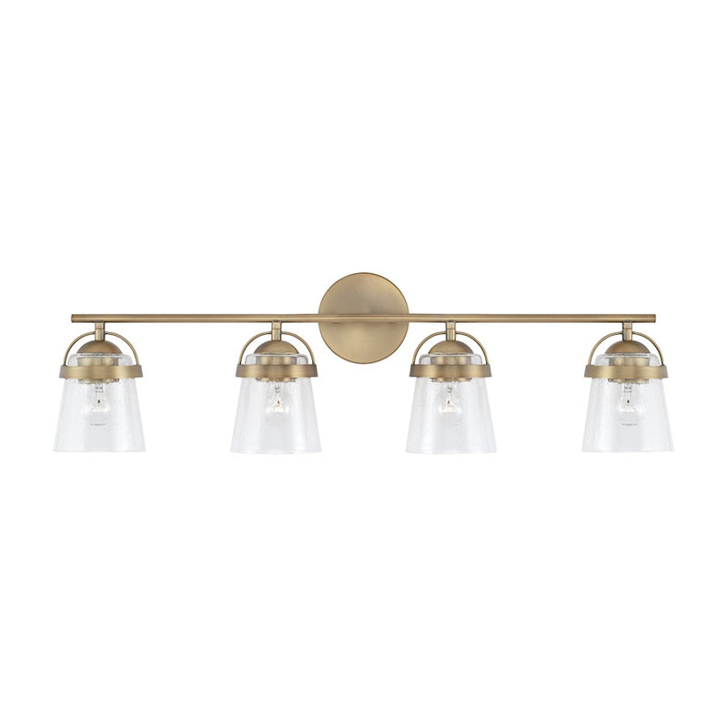 Capital Lighting Madison 4 Light Vanity, Clear Seeded