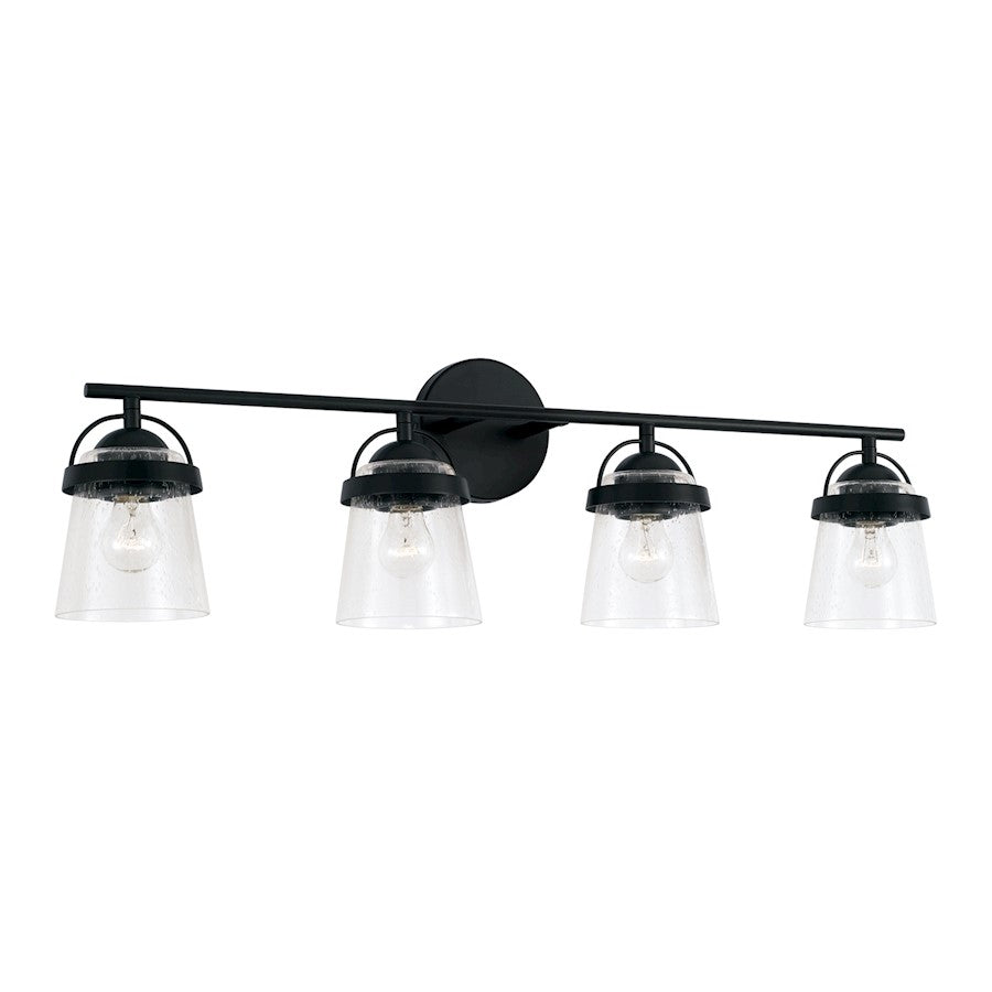 Capital Lighting Madison 4 Light Vanity, Clear Seeded