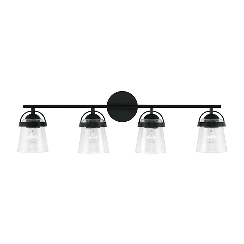Capital Lighting Madison 4 Light Vanity, Clear Seeded