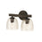 Capital Lighting Clive 2 Light Vanity, Grey/Black/Stone Seeded