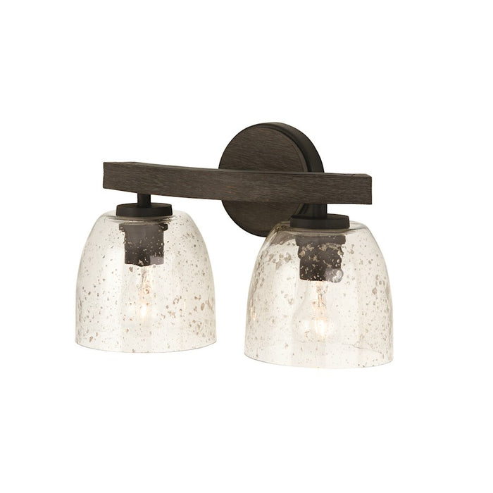Capital Lighting Clive 2 Light Vanity, Grey/Black/Stone Seeded