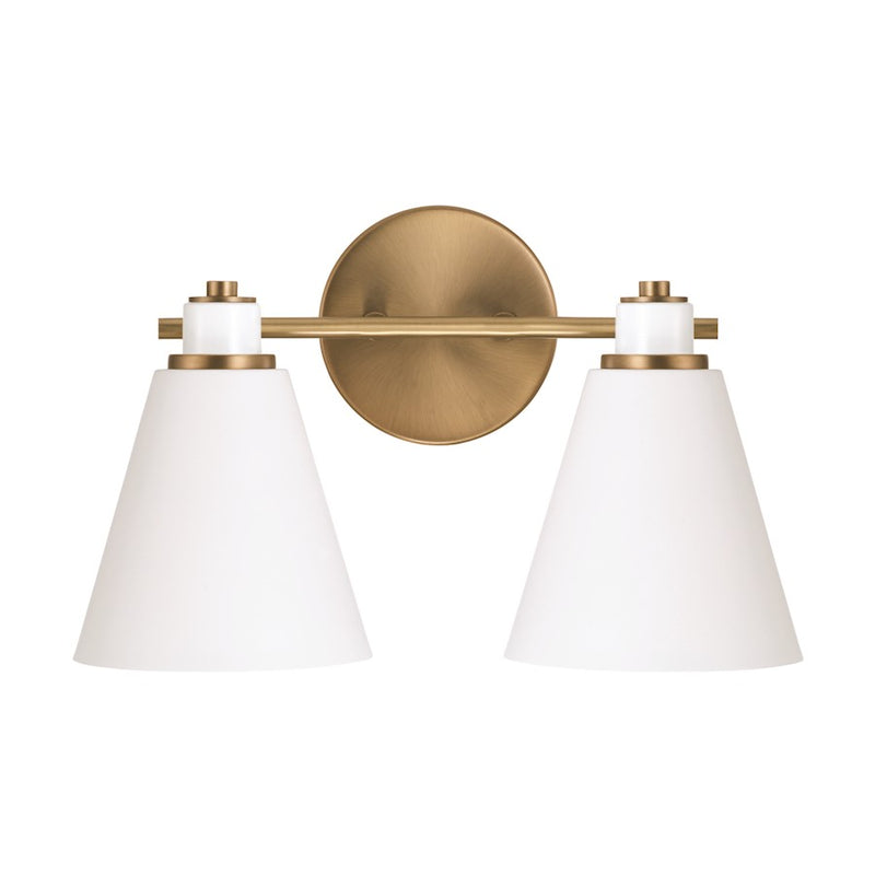 Capital Lighting Bradley 2 Light Vanity, Aged Brass