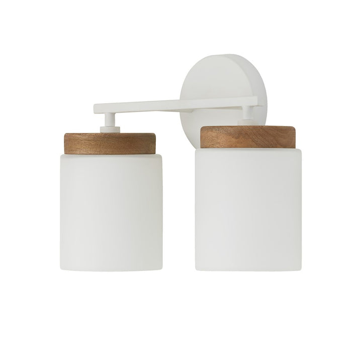 Capital Lighting Liam 2 Light Vanity, Light Wood/White/Soft White