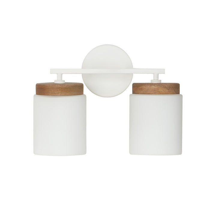 Capital Lighting Liam 2 Light Vanity, Light Wood/White/Soft White