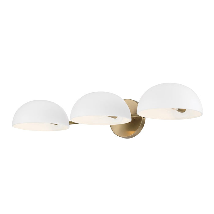 Capital Lighting Reece 3 Light Vanity, Brass/White/White