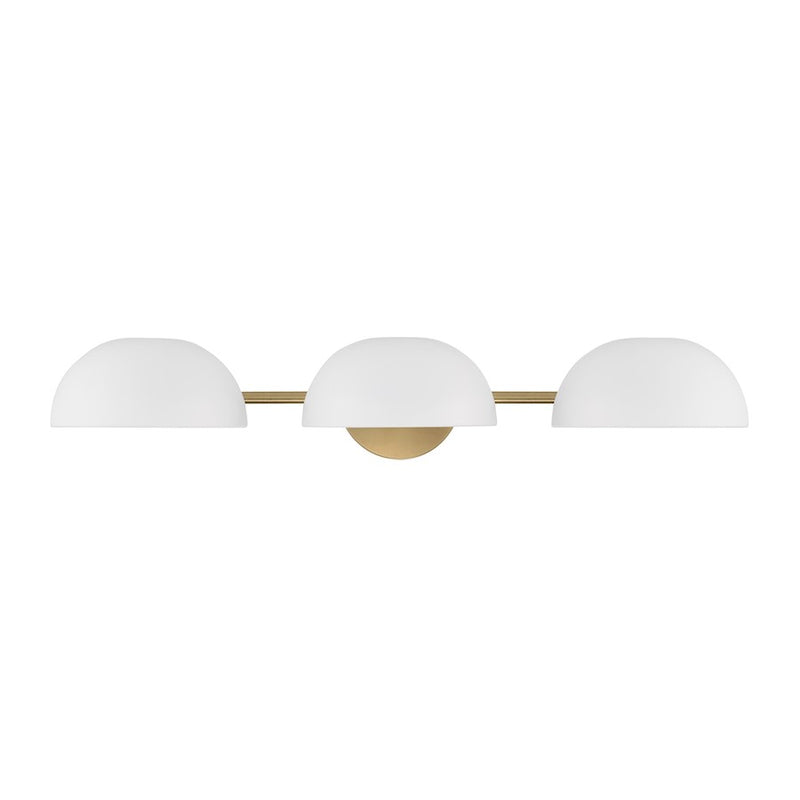 Capital Lighting Reece 3 Light Vanity, Brass/White/White