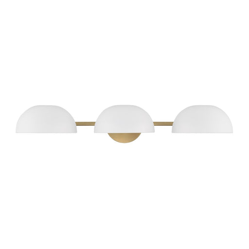 Capital Lighting Reece 3 Light Vanity, Brass/White/White