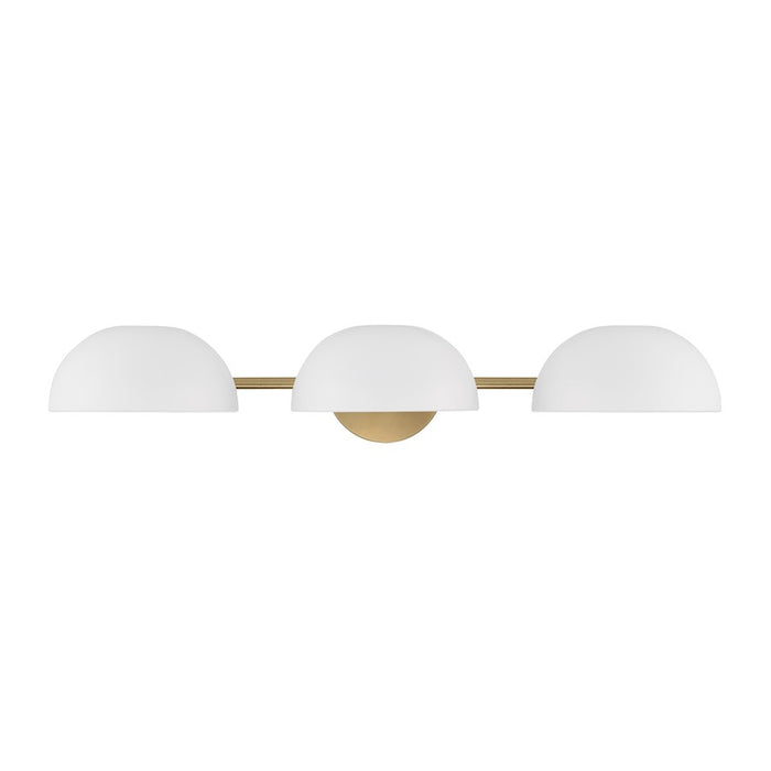 Capital Lighting Reece 3 Light Vanity, Brass/White/White