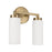 Capital Lighting Alyssa 2 Light Vanity, Brass/Faux Alabaster