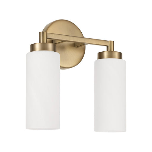 Capital Lighting Alyssa 2 Light Vanity, Brass/Faux Alabaster