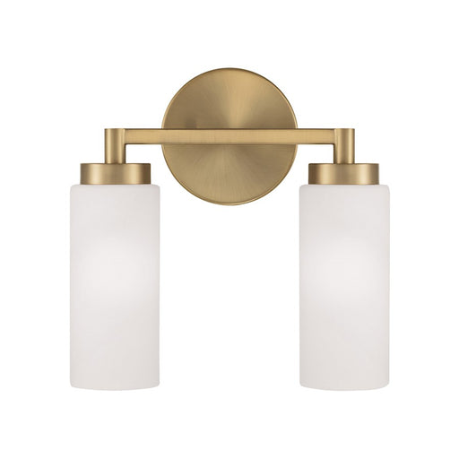 Capital Lighting Alyssa 2 Light Vanity, Brass/Faux Alabaster