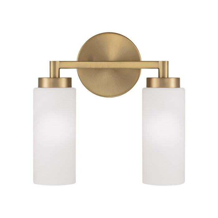 Capital Lighting Alyssa 2 Light Vanity, Brass/Faux Alabaster