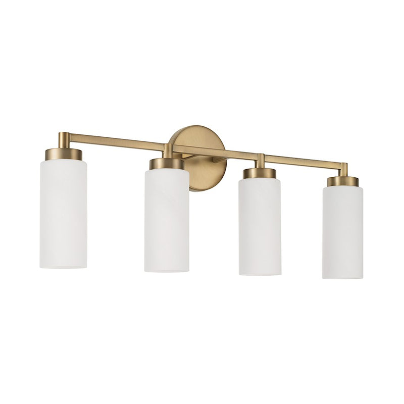 Capital Lighting Alyssa 4 Light Vanity, Brass/Faux Alabaster
