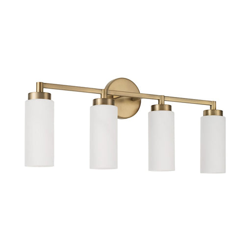 Capital Lighting Alyssa 4 Light Vanity, Brass/Faux Alabaster