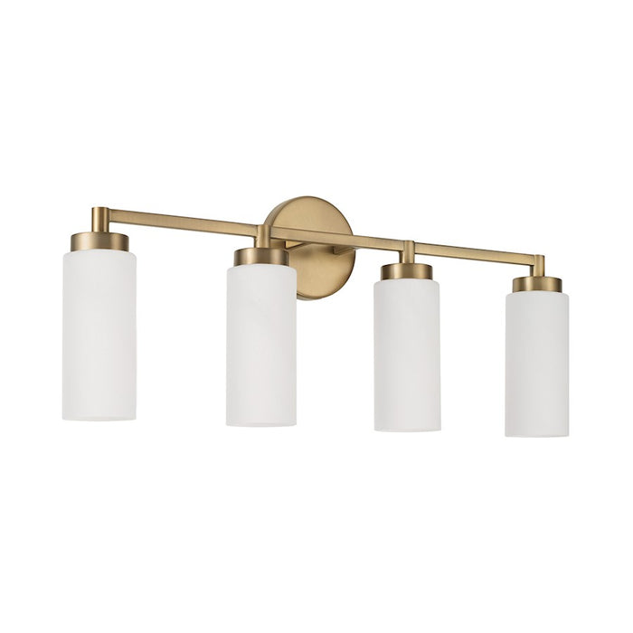 Capital Lighting Alyssa 4 Light Vanity, Brass/Faux Alabaster
