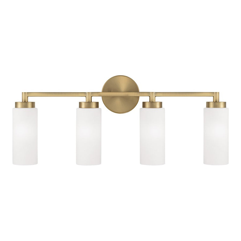 Capital Lighting Alyssa 4 Light Vanity, Brass/Faux Alabaster