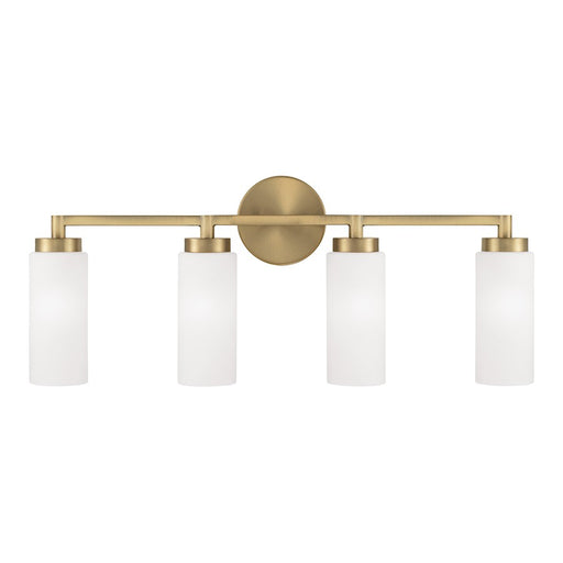 Capital Lighting Alyssa 4 Light Vanity, Brass/Faux Alabaster